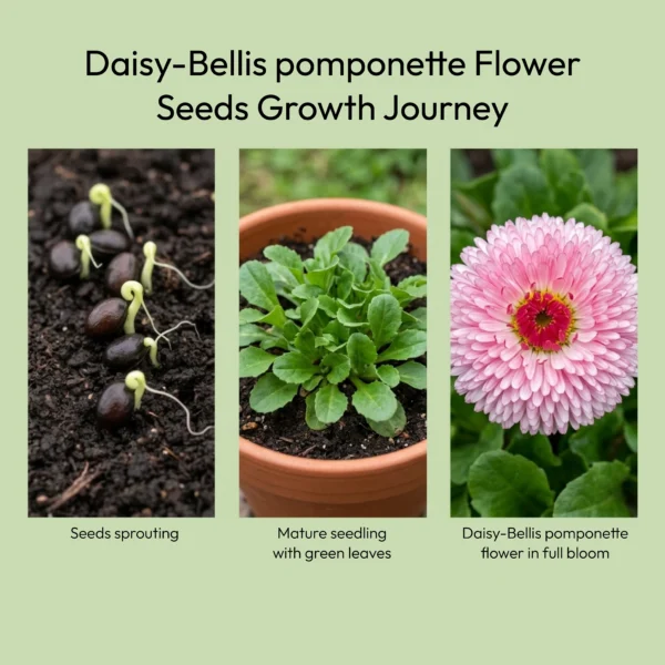 Daisy Bellis pomponette Mix Flower Seeds